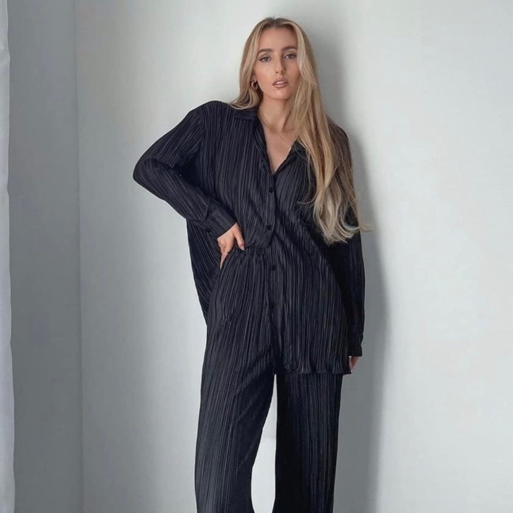 Pleated Matching Set